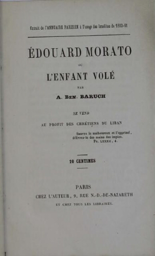 Edouard Morato ou l'enfant volé